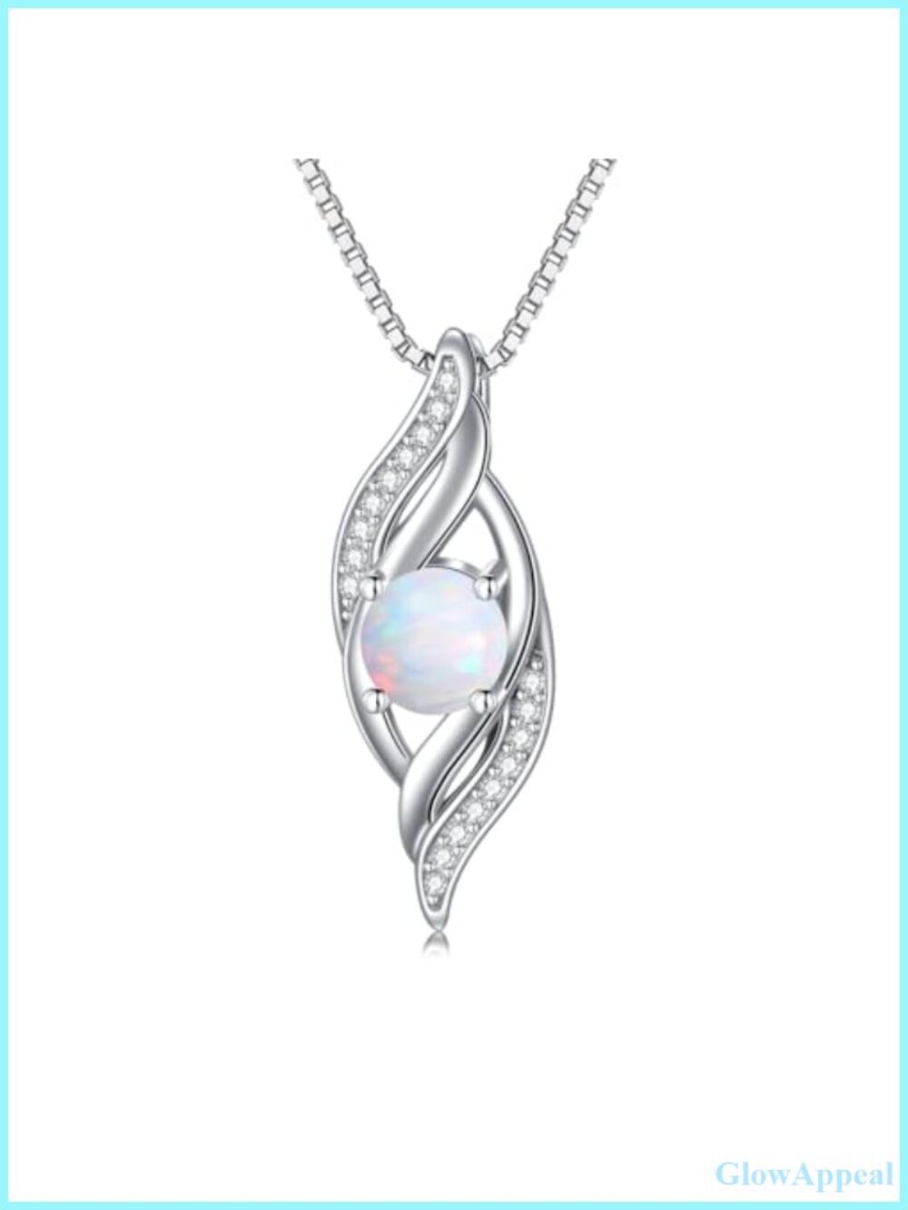 925 Sterling Silver Opal Birthstone Necklace Love Infinity Pendant